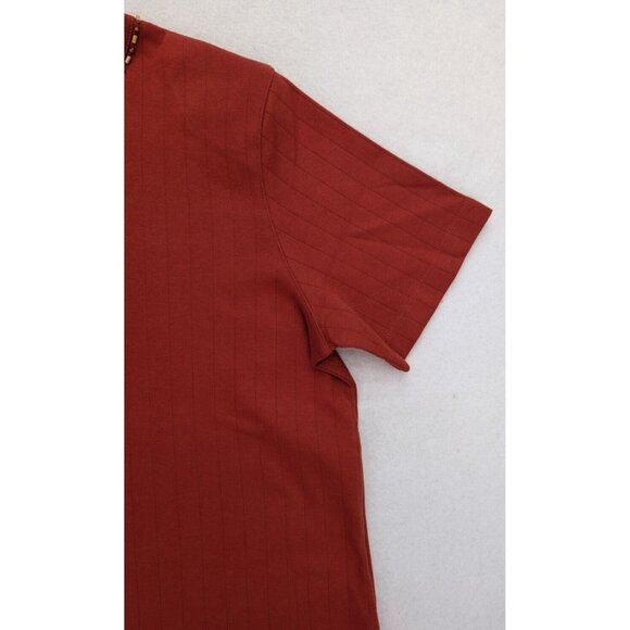 Alfred Dunner Women's Top Orange Stretch Knit Beaded Size Medium Short Sleeve - Picture 4 of 16